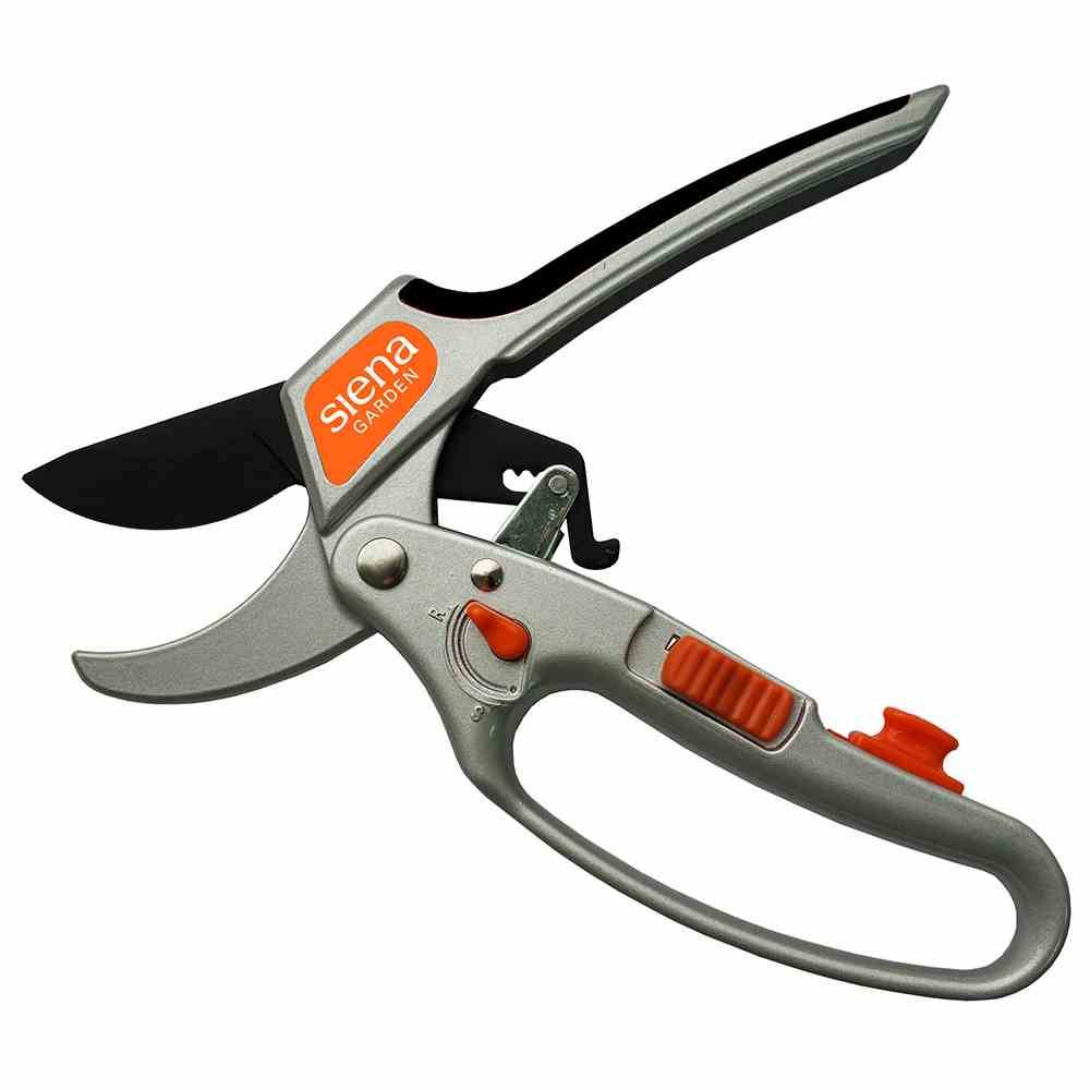 Siena Garden 557-309 Ratschenschere 20,5 cm, grausilber/schwarz/orange