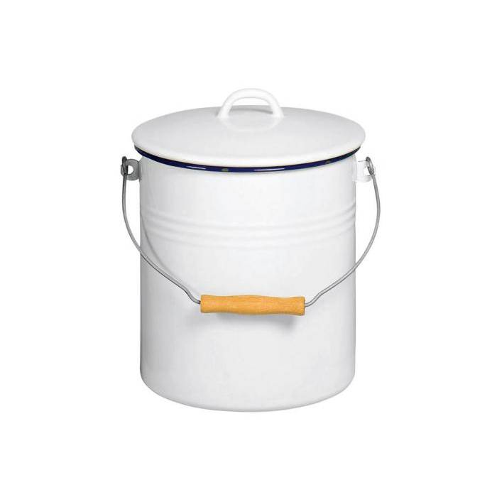 Krüger M5 Mülleimer mit Deckel, 5 Liter, weiß