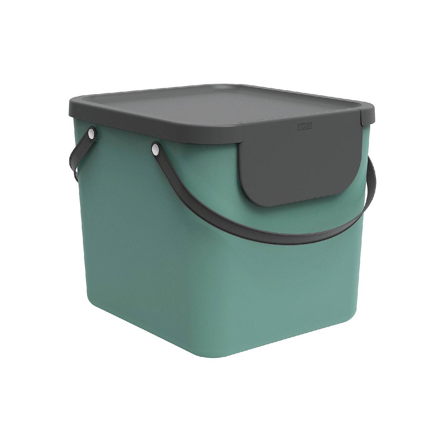 Rotho 1034405092 Abfallbehälter "Albula", 40 Liter, 39,8 x 35,8 x 33,9 cm, mistletoe green