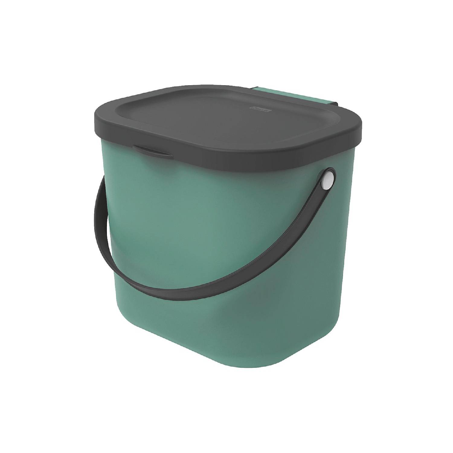 Rotho 1030305092 Abfallbehälter "Albula", 6 Liter, 23,5 x 20 x 20,8 cm, mistletoe green