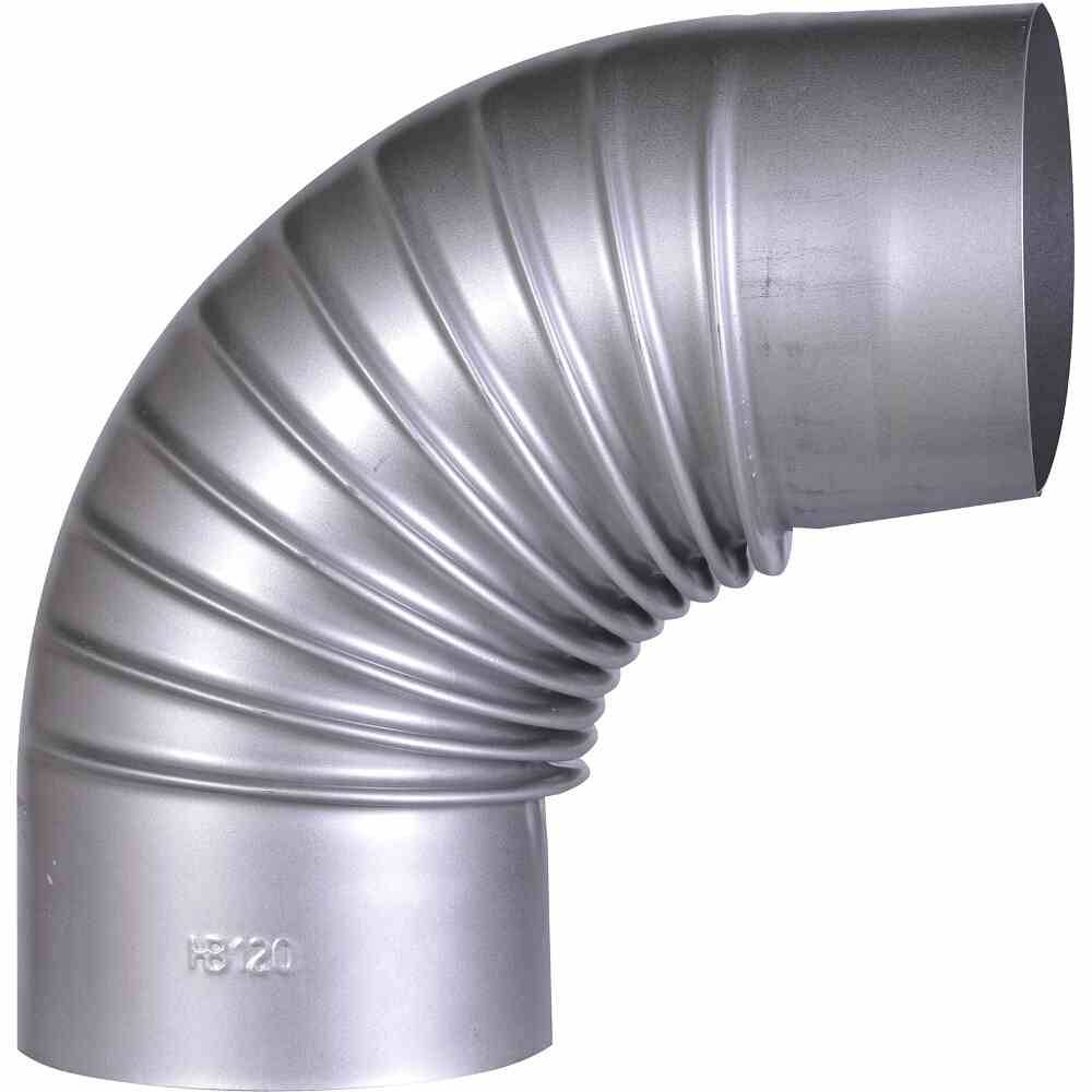 FIREFIX A120/B Ofenrohrbog.90° FALØ120mm ohne Tür, grausilber