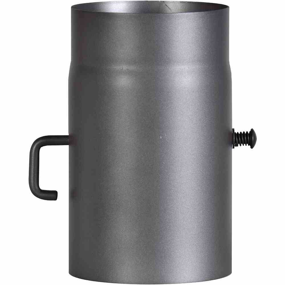 FIREFIX RD150/2D Ofenrohr 250mm,Ø150mm,gr mit Regulierklappe, grau, grau