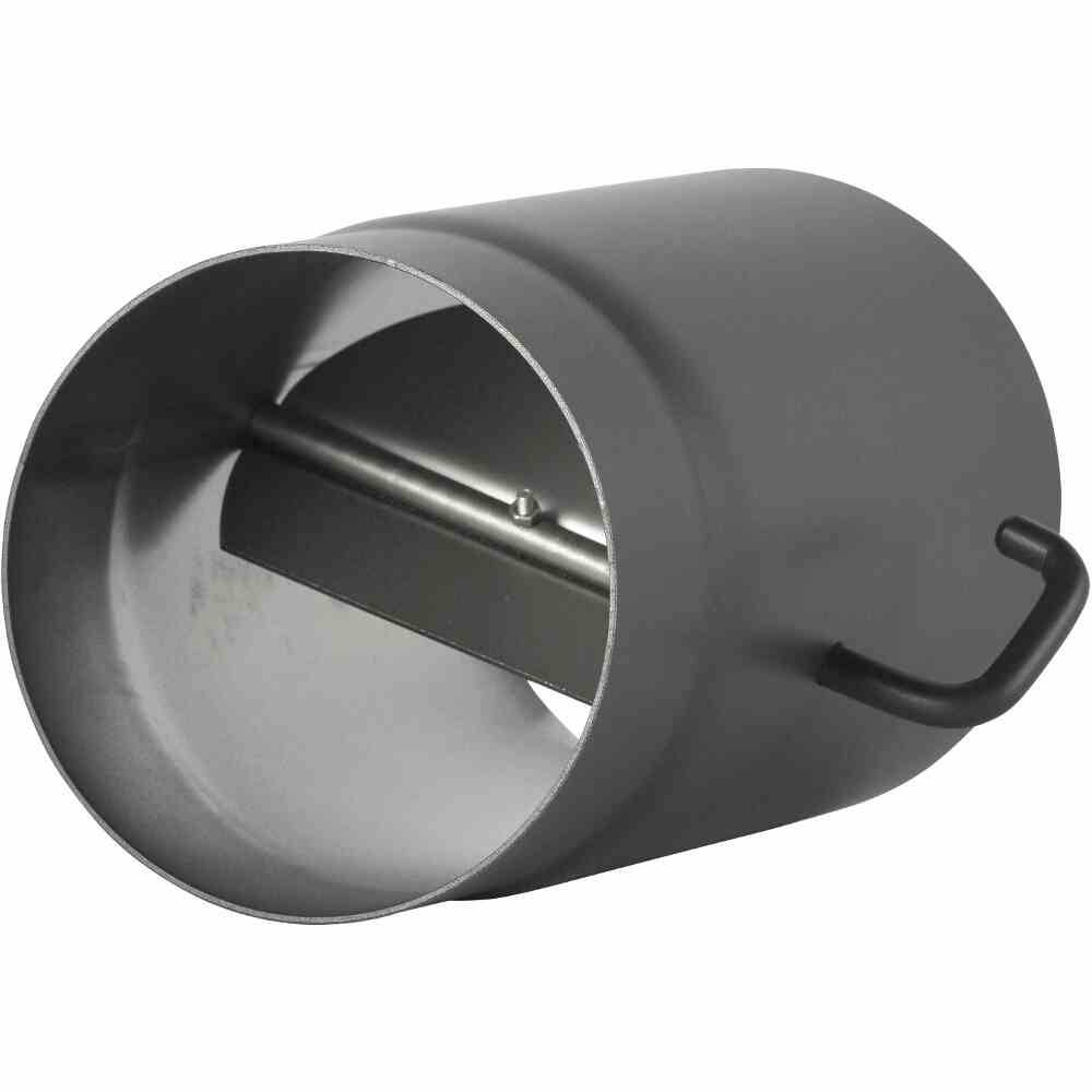 FIREFIX RD150/2D Ofenrohr 250mm,Ø150mm,gr mit Regulierklappe, grau, grau