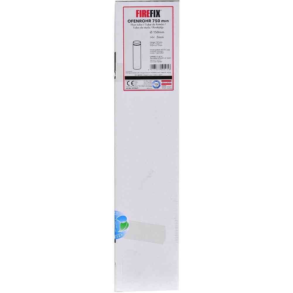 FIREFIX R150/7 Ofenrohr 750 mm, Ø 150 mm, Wandstärke 2 mm, schwarz
