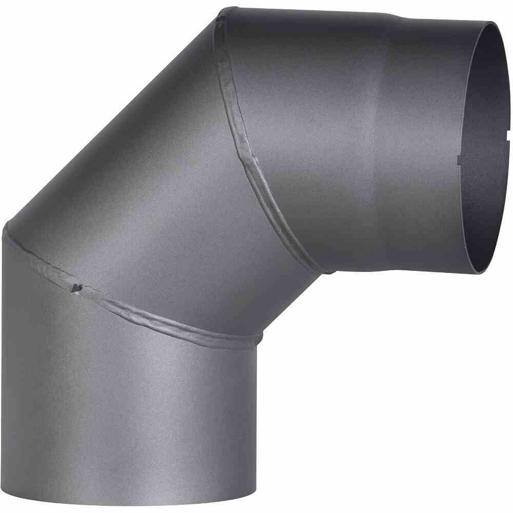 FIREFIX RD150/BO Ofenrohrbog.90°, Ø150mm, grau fest ohne Tür, schwarz (1 Stück)