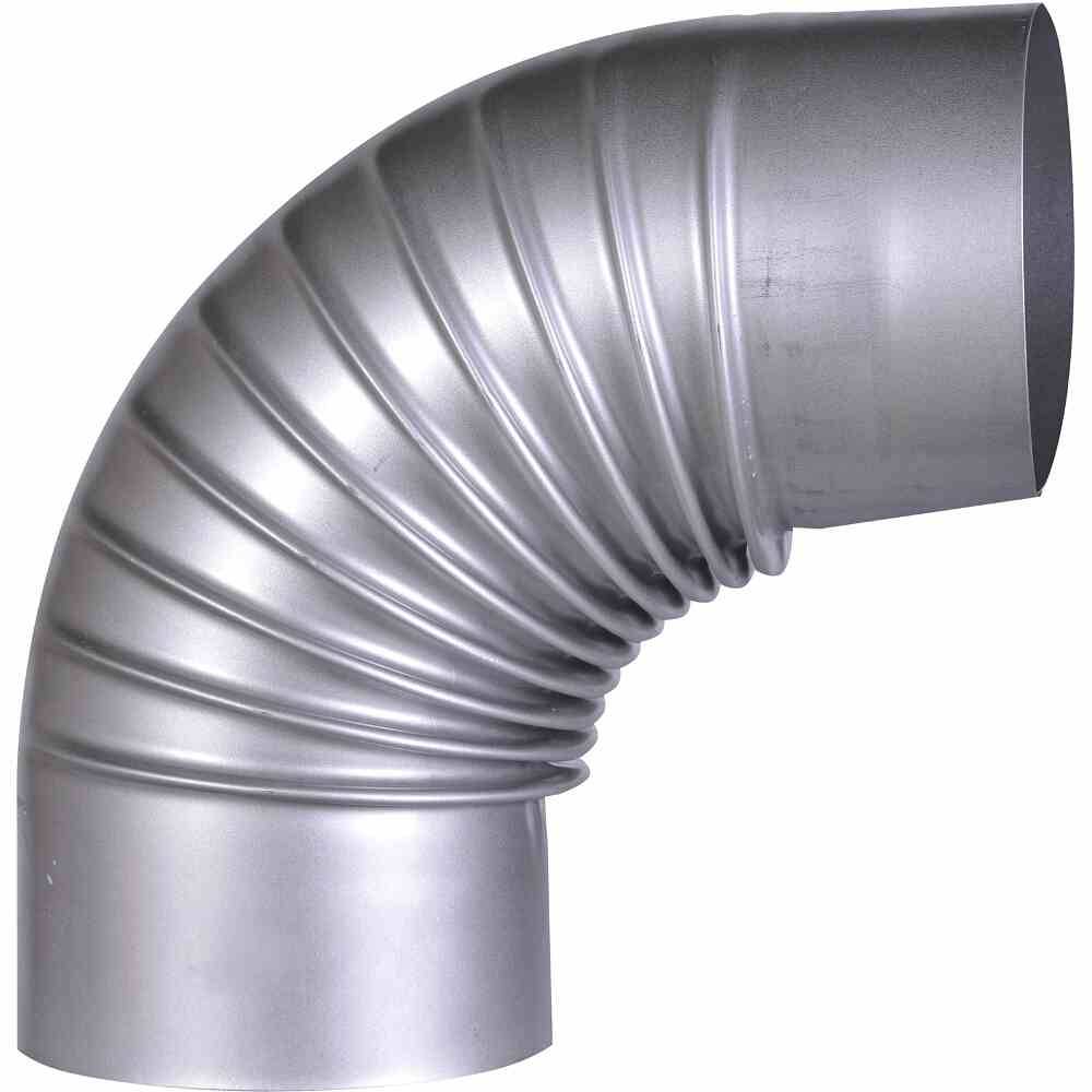 FIREFIX A130/B Ofenrohrbog.90° FALØ130mm ohne Tür, grausilber