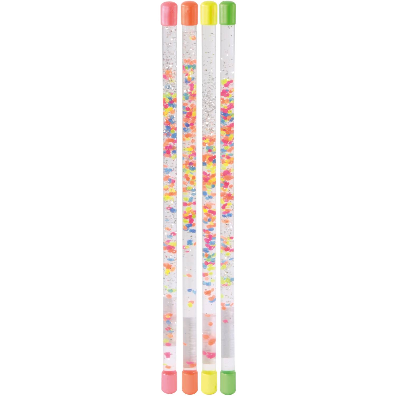 EDUPLAY 130221 Glitzer Zauberstab mit schwebenden Kügelchen für Feen, Ø 1,5 x 45 cm (Farbe zufällig, 1 Stück)