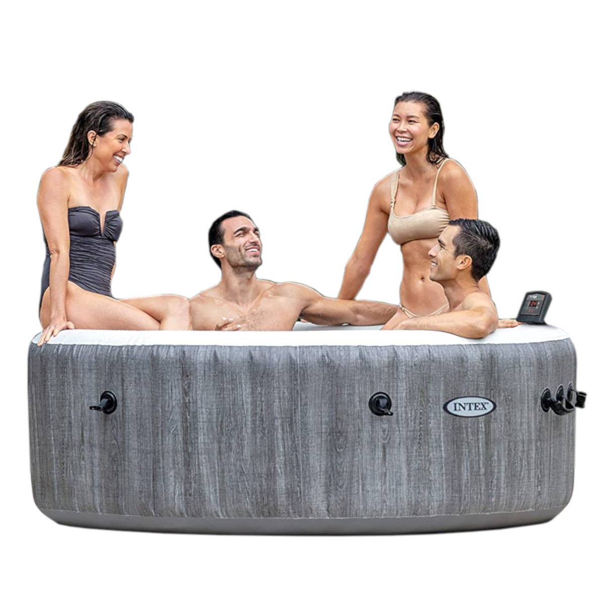 INTEX 28440 - Whirlpool - PureSPA Bubble »Greywood Deluxe« (rund, Ø196 außen/Ø145cm innen)