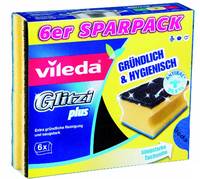 Vileda Glitzi Plus w/ Antibac 6 Multipack, Schwarz, Blau, Gelb, 6 Stück(e)