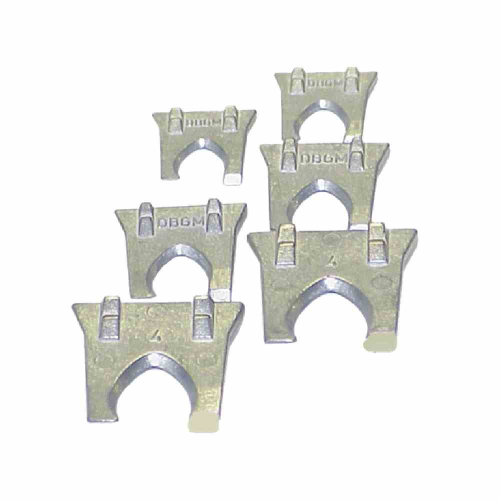 Metallkrallen je 2x2-3-4, silber, 6-teilig (1 Set)