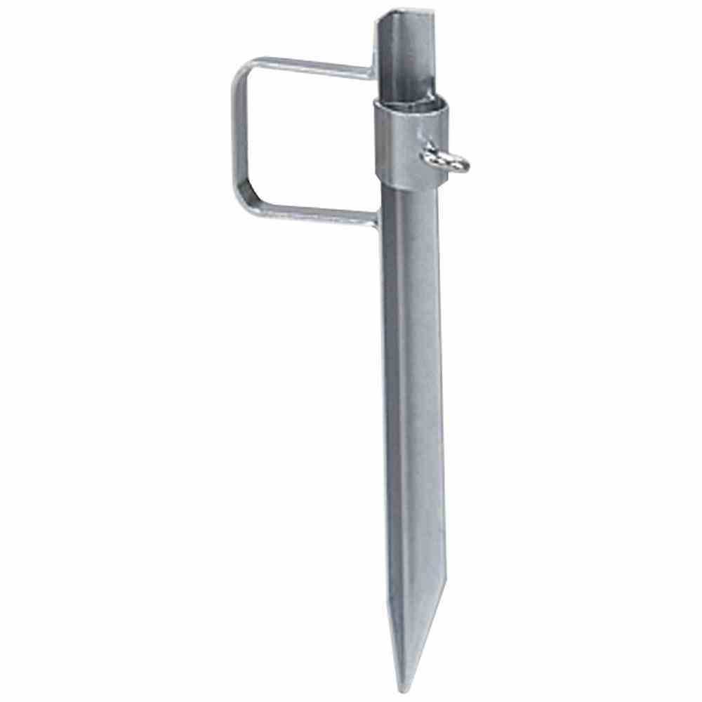 Delschen RDB7501 Rasendorn Bodenspiess 43 cm, verstellbar, für Schirmstöcke bis 33 mm, verzinkt