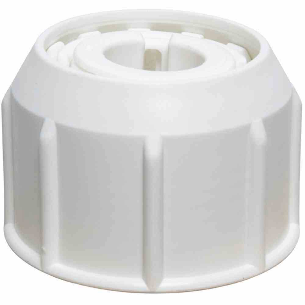 Delschen SB34109W Überwurfmutter mit Adapterset für Schirmstöcke Ø 26-55 mm, weiß, 5-teilig (1 Set)