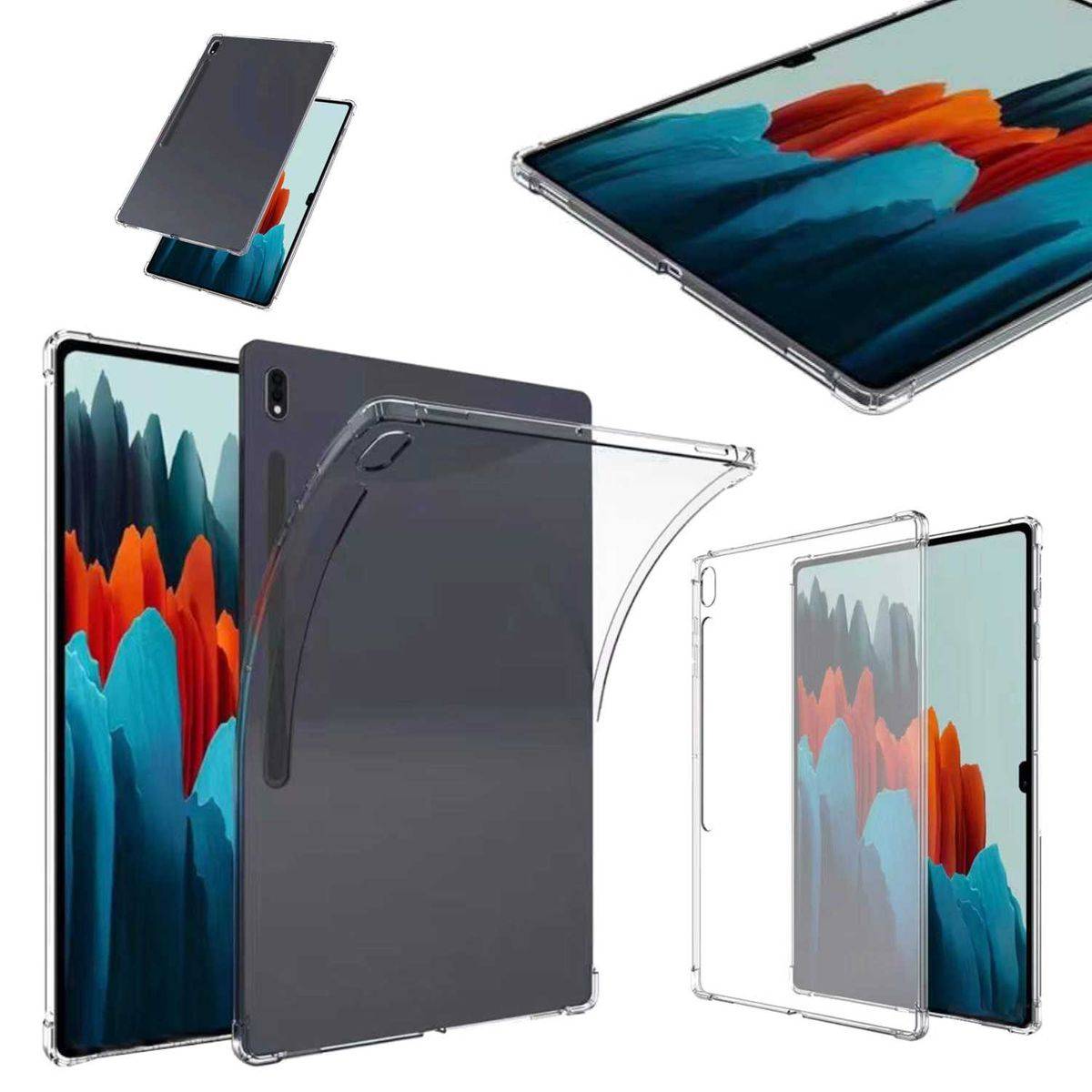 Für Samsung Galaxy Tab S8 Ultra Transparent Tablet Tasche Hülle Case TPU Silikon dünn mit verstärkten Ecken