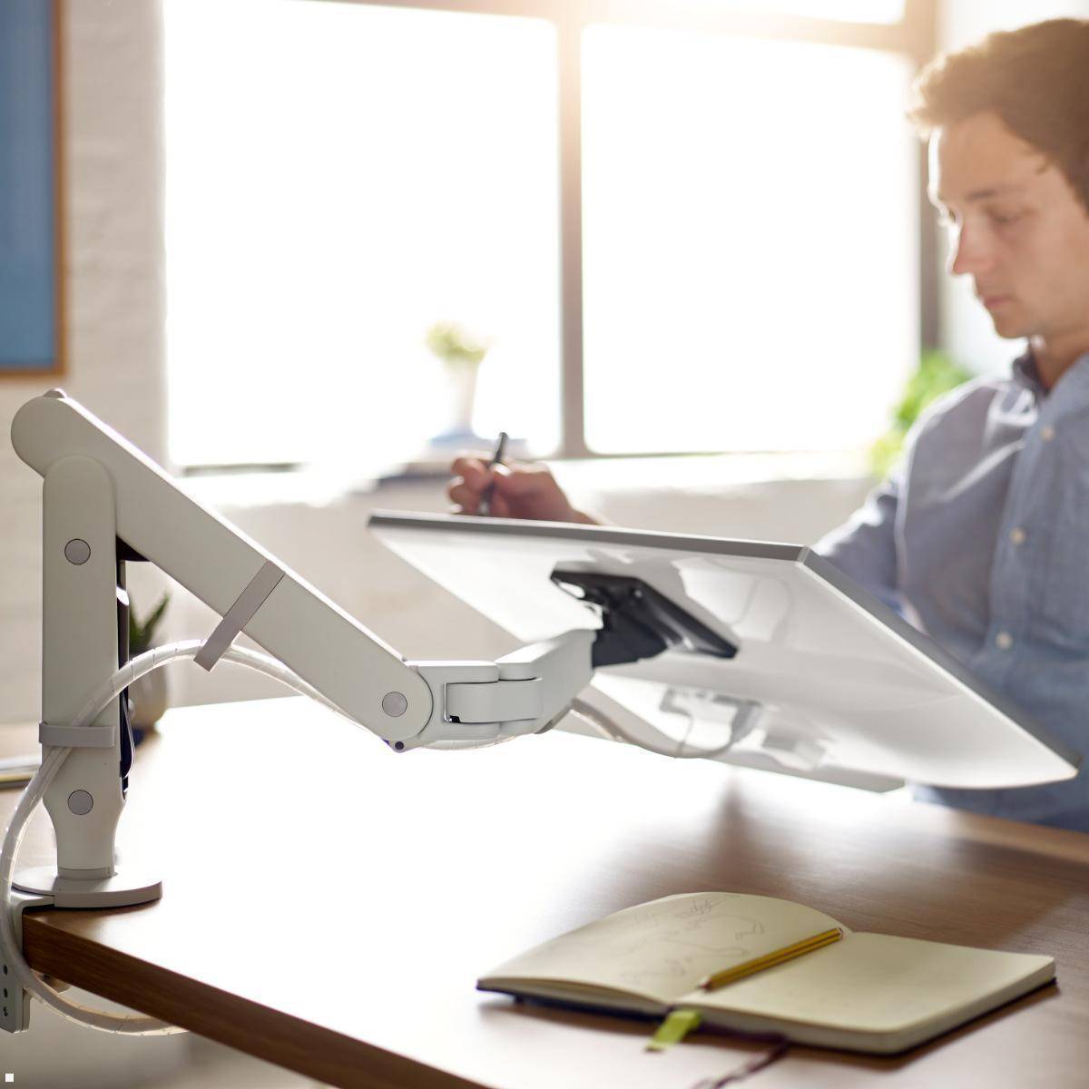 CBS Ollin Monitor Tischhalterung mit Tischklemme, weiß