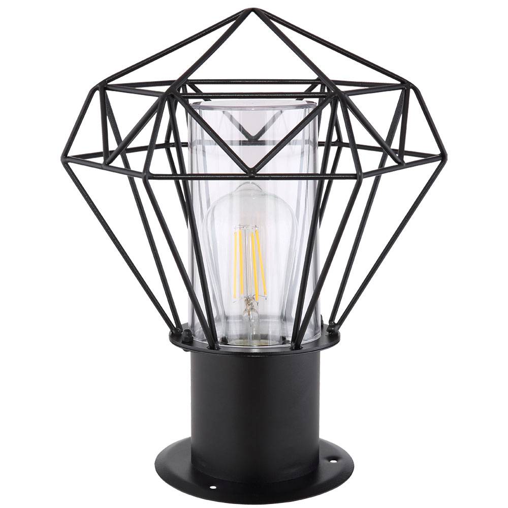 Sockelleuchte Außen Standleuchte Garten schwarz Außenstandleuchte Edelstahl, Industrial Gitter, Fernbedienung dimmbar, RGB LED 8,5W 806Lm warmweiß