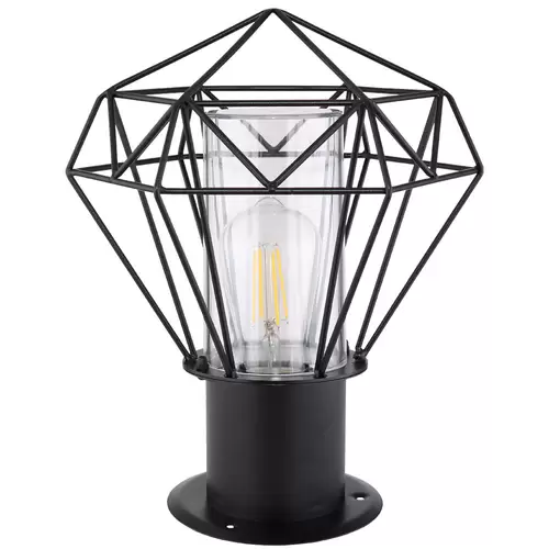 Sockelleuchte Außen Standleuchte Garten schwarz Außenstehleuchte Edelstahl, Industrial Design Gitterschirm, 1x E27, LxH 22,5 x 31,5 cm Sockelleuchte Außen Standleuchte Garten schwarz Außenstehleuchte Edelstahl, Industrial Design Gitterschirm, 1x E27, LxH 22,5 x 31,5 cm