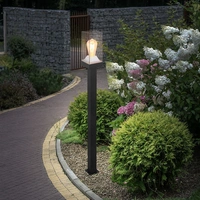 Pollerleuchte E27 Wegeleuchten Außen schwarz Aussenleuchten Garten Standleuchte, Aluminium Druckguss Kunststoff klar, 1x E27, LxBxH 10x10x100 cm Pollerleuchte E27 Wegeleuchten Außen schwarz Aussenleuchten Garten Standleuchte, Aluminium Druckguss Kunststoff klar, 1x E27, LxBxH 10x10x100 cm