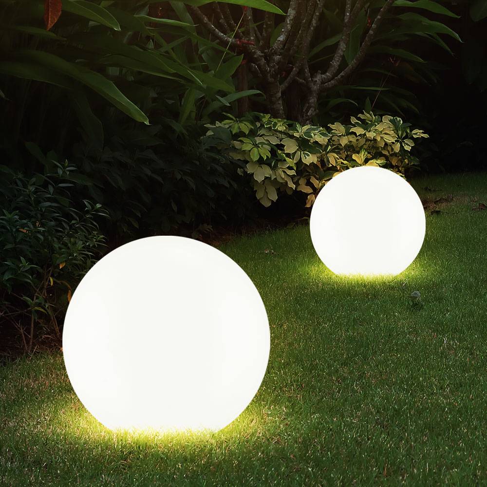 Solarleuchte Kugel Garten LED Gartendeko Solarkugel für Außen 20 cm Kugelleuchte Solar, Leuchtdauer ca. 6-8 Stunden, H 62 cm, 2er Set