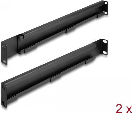 Delock Rack Bracket - einstellbare Länge 368 - 600 mm - Seite - Schwarz - 1U - 4