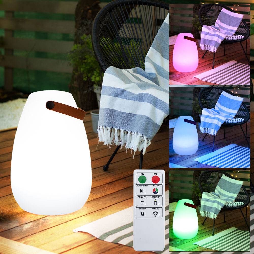 Tischleuchte Außen Akku Garten Tischlampe Outdoor USB aufladbar, dimmbar mit Fernbedienung Farbwechsel tragbar, 1x LED 11W 55lm 3000K, DxH 18x26 cm