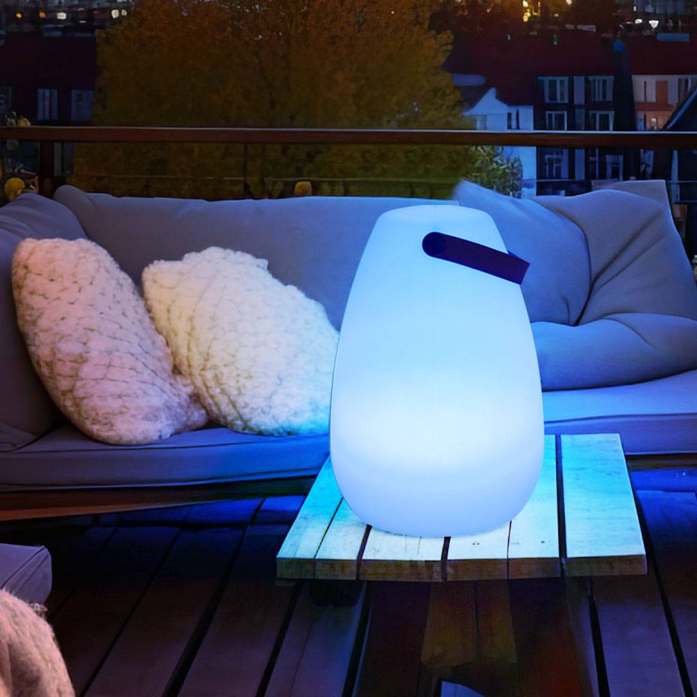 Tischleuchte Außen Akku Garten Tischlampe Outdoor USB aufladbar, dimmbar mit Fernbedienung Farbwechsel tragbar, 1x LED 11W 55lm 3000K, DxH 18x26 cm