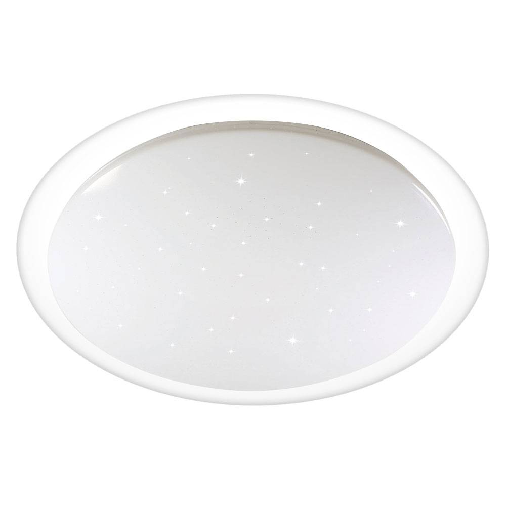 Deckenleuchte Deckenlampe Schlafzimmerleuchte Wohnzimmerlampe Esszimmer, Sterneneffekt CCT Timer App- und Sprachsteuerung, Metall weiß, 1x LED 60W