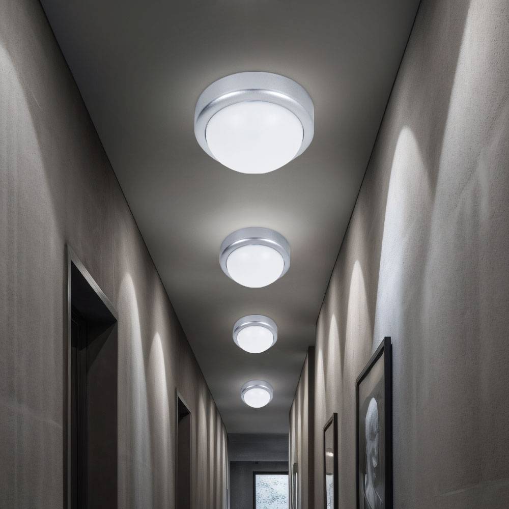 Deckenleuchte Flurlampe Küchenleuchte LED Deckenlampe silber weiß, 3,12W 380lm 4000K, DxH 12x6 cm, 4er Set