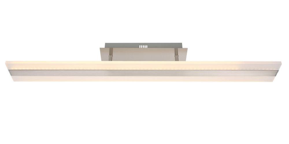 Deckenleuchte Wohnzimmerlampe silber LED Deckenlampe Esstischleuchte, aus Aluminium mit satinertem Schirm, 1x 28W 1x 2240lm 3200K, LxH 90x12 cm