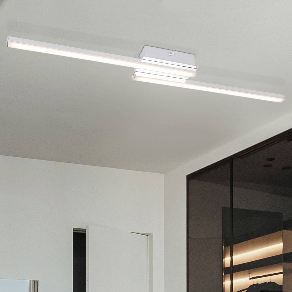 LED Decken Lampe Leuchte Wohn Schlaf Zimmer Beleuchtung ALU Chrom Leuchte opal