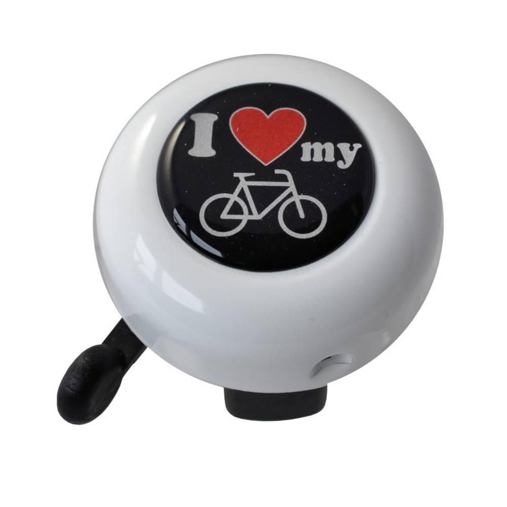 Reich 132561 K Trillerglocke Motiv I love my bike 55 mm, weiß
