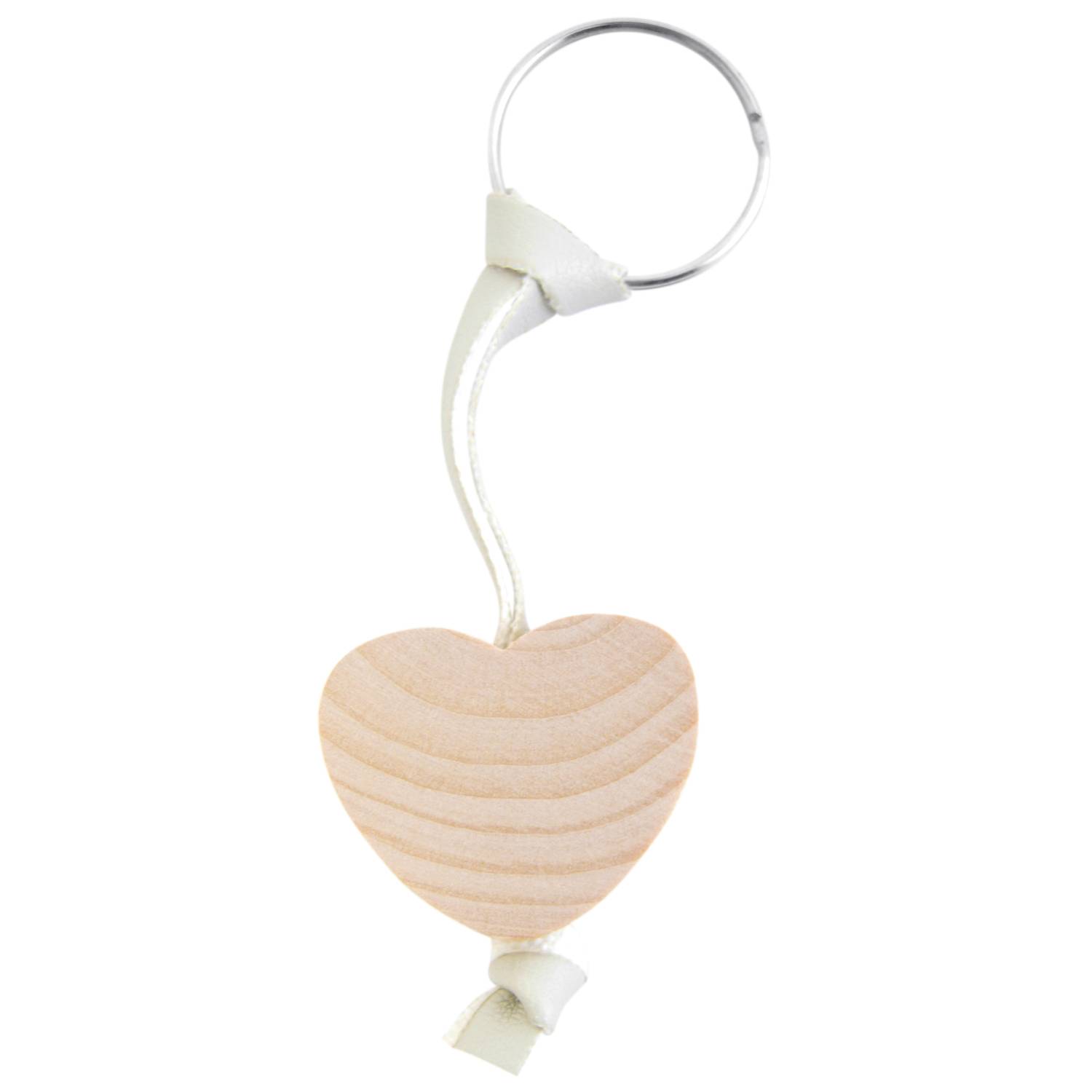 EDUPLAY 130-062 Schlüsselanhänger Herz, natur