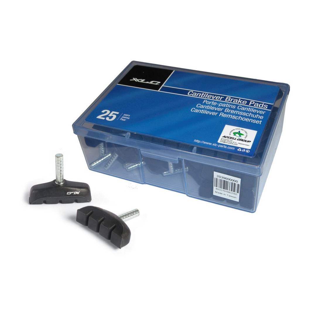 XLC BS-C01 Cantilever Bremsschuhe, 53 mm, schwarz/silber (25 Paar)