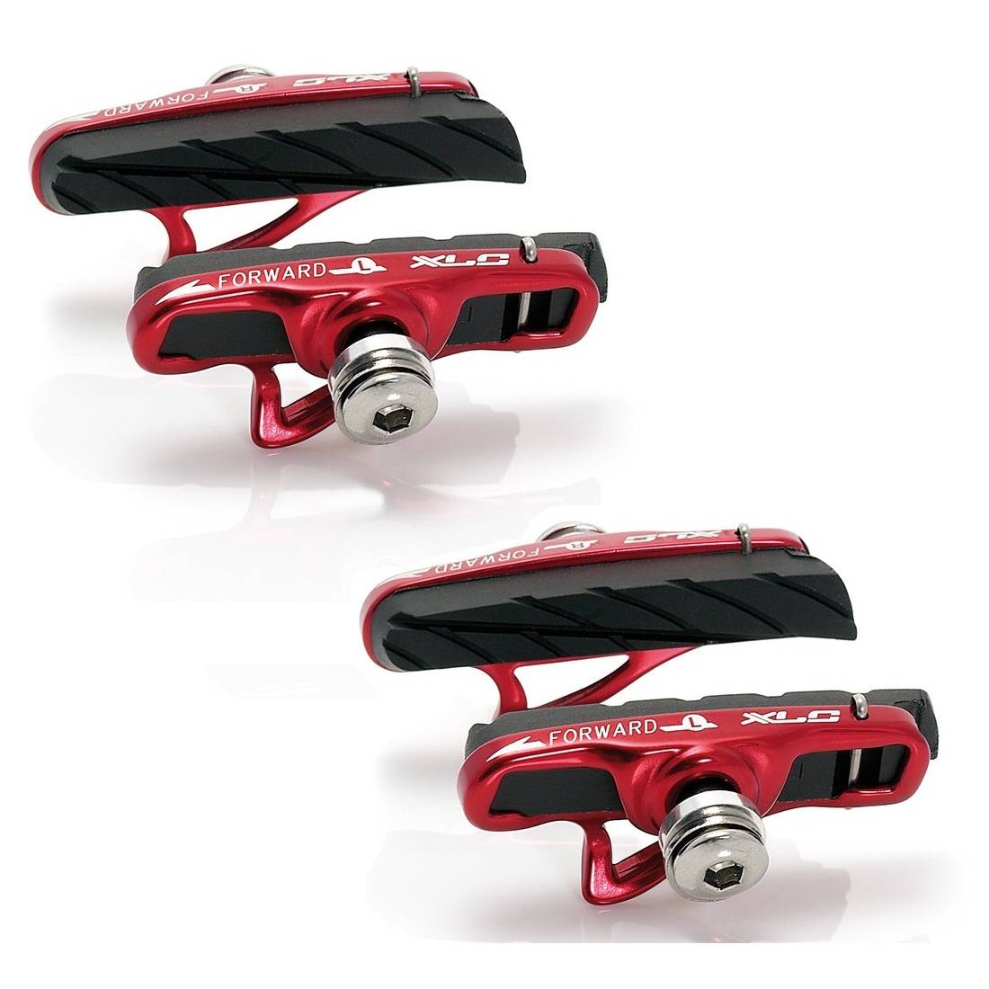 XLC BS-R06 Cartridge Road Bremsschuhe, 55 mm, rot/schwarz (2 Paar)