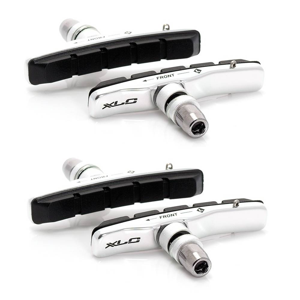 XLC BS-V02 Cartridge V-Brake Bremsschuhe 72 mm, schwarz/silber (2 Paar)