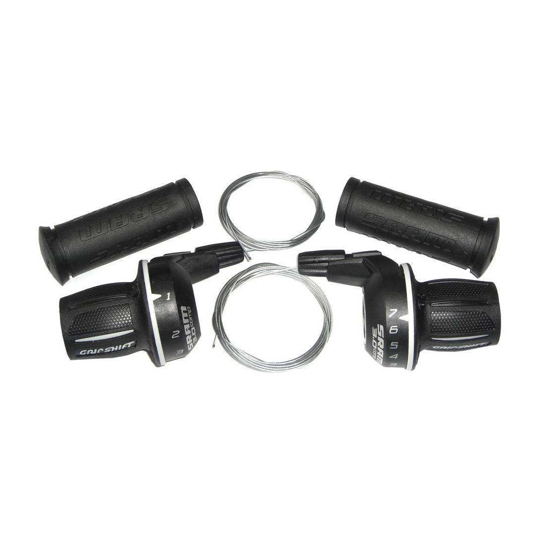 SRAM 00.0000.200.654 Drehgriffschalter-Set 3.0 Comp 7-fach Micro Front 1:1, schwarz (1 Set)