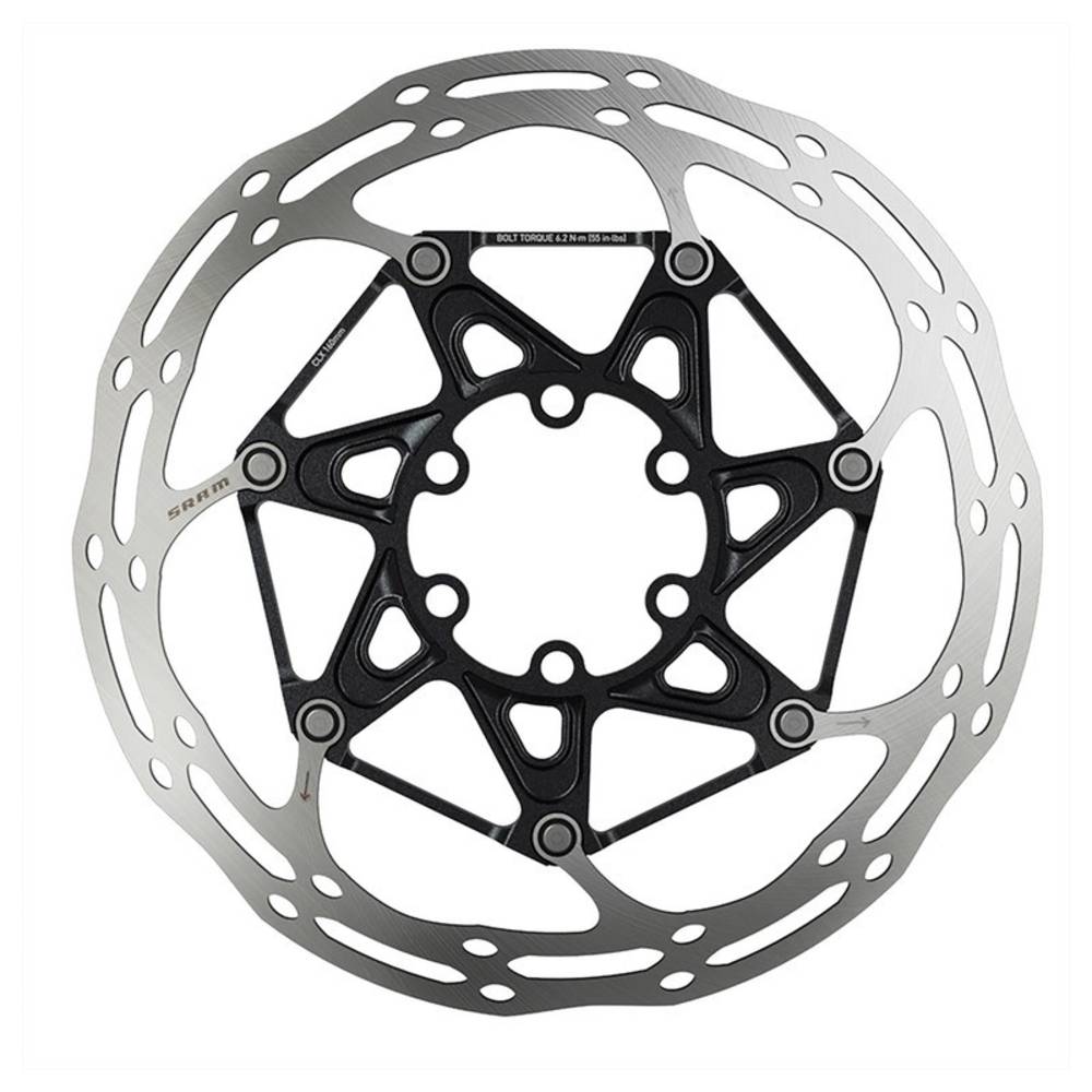 SRAM 00.5018.037.017 Bremsscheibe "CenterLine" Rounded, Ø 140 mm, 6-Loch, 2-teilig, schwarz/silber
