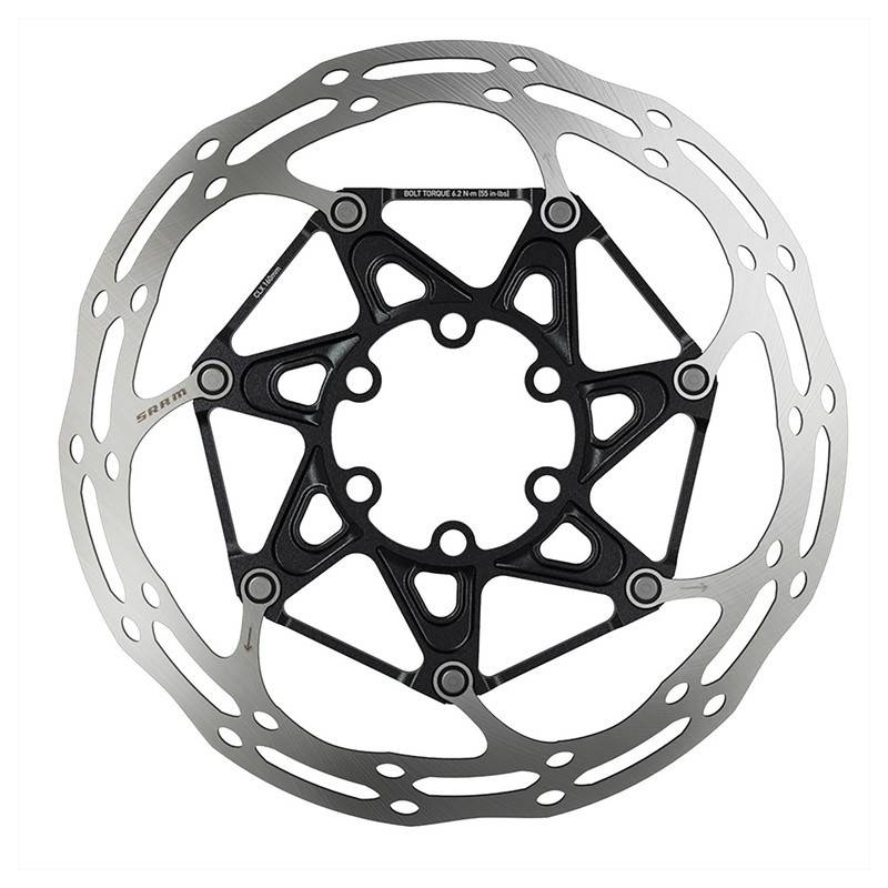 SRAM 00.5018.037.017 Bremsscheibe "CenterLine" Rounded, Ø 140 mm, 6-Loch, 2-teilig, schwarz/silber