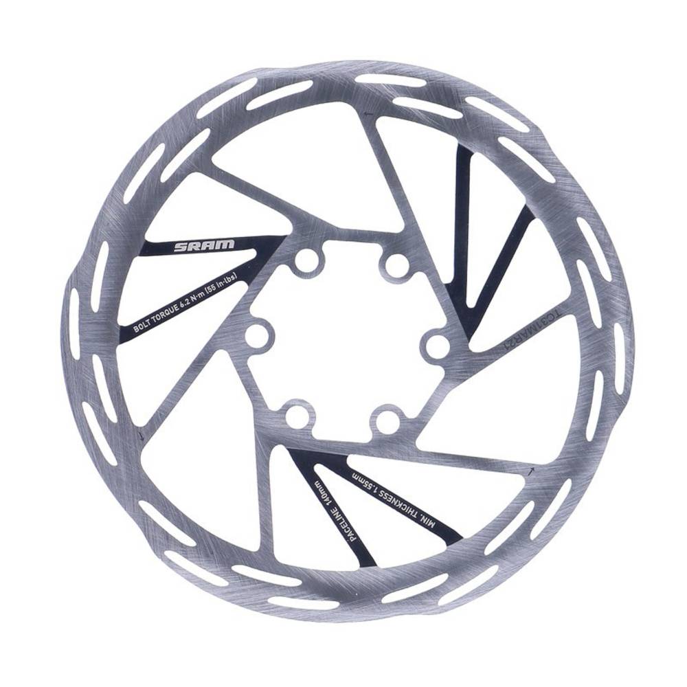 SRAM 00.5018.158.000 Bremsscheibe "Paceline", Ø 140 mm, 6-Loch, mit Schrauben, schwarz/silber