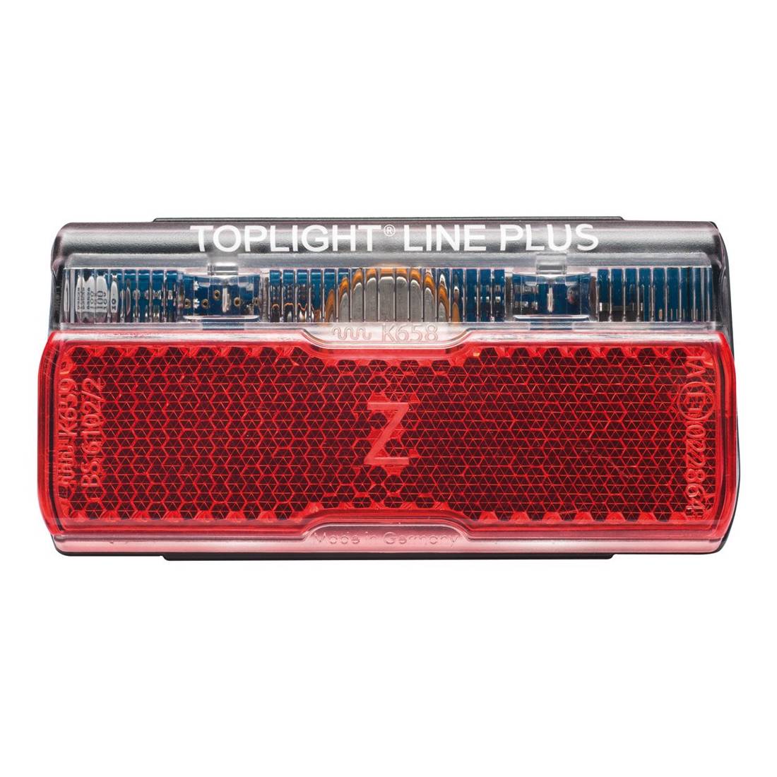 Busch & Müller 323/8ALT-02 Dynamo-Diodenrücklicht "Toplight Line Plus", Standlicht, 80 mm, schwarz/rot