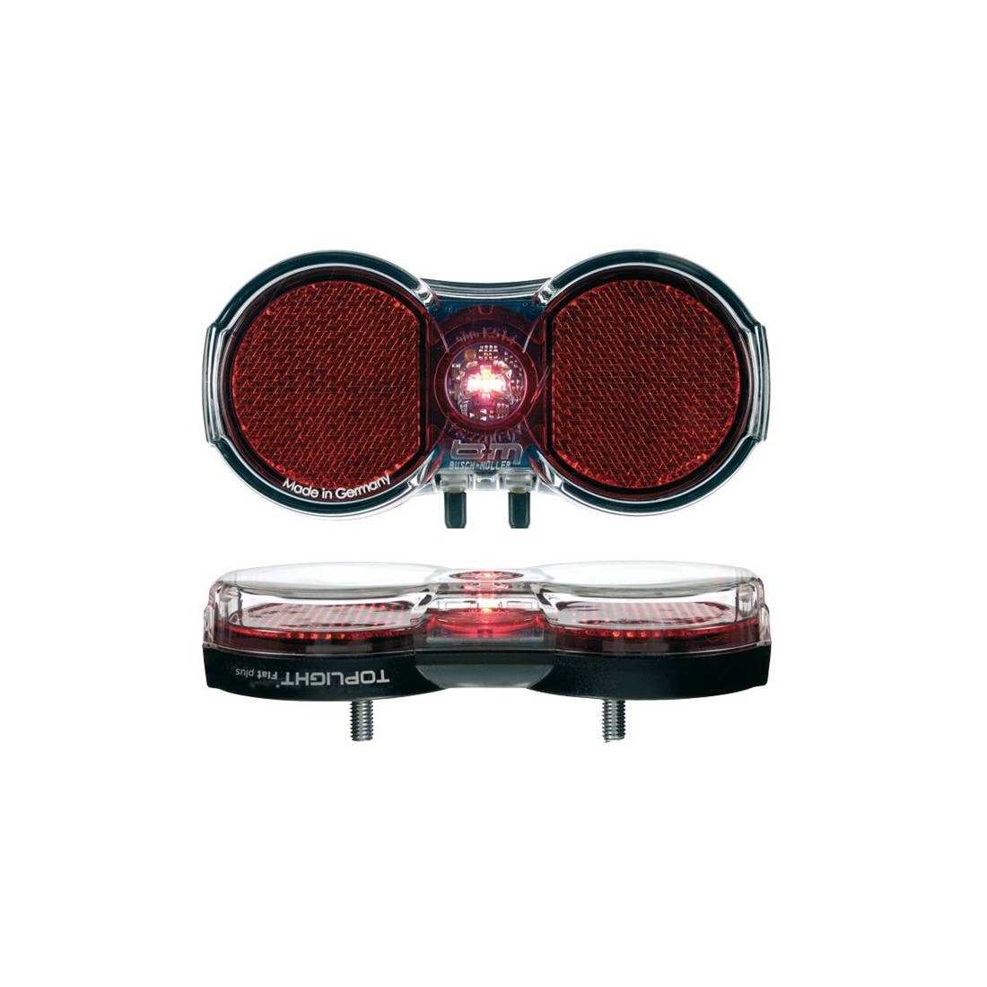 Busch & Müller 329BL-02 Batterie-Rücklicht "Toplight Flat permanent", mit Schalter, schwarz/rot