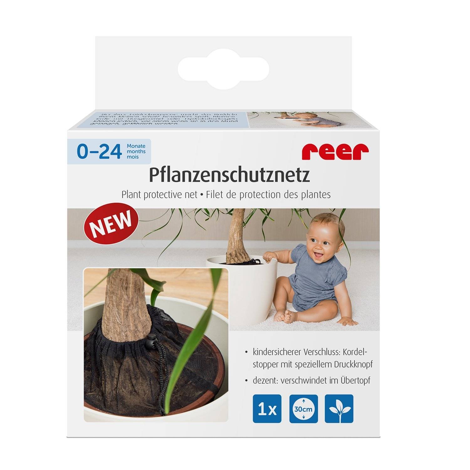 reer 83221 Pflanzenschutznetz, Nylon, Ø 30 cm, schwarz