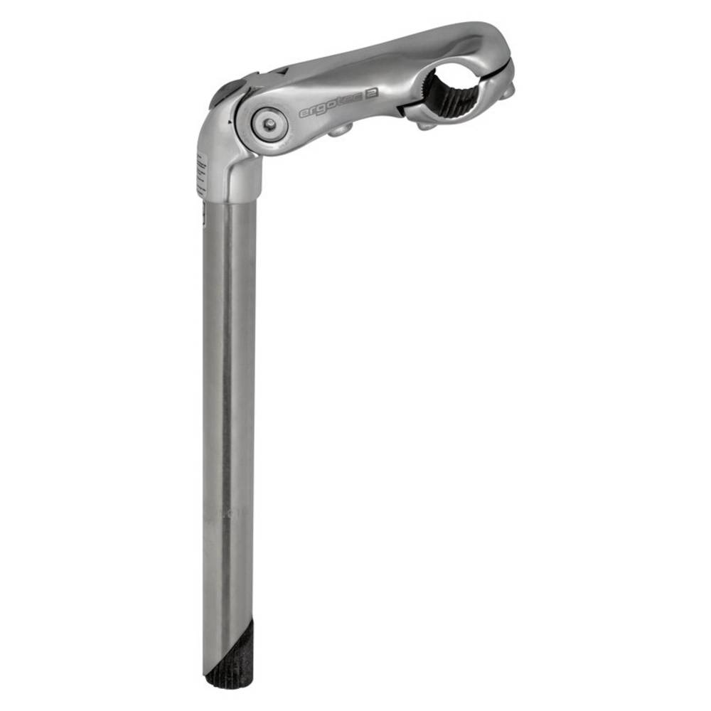 ergotec 33704001 1-1/8" Vorbau "Kobra Vario", Schaft: 300 mm, Länge: 90 mm (-10/+50°), Lenker: 25,4 mm, Alu, silber