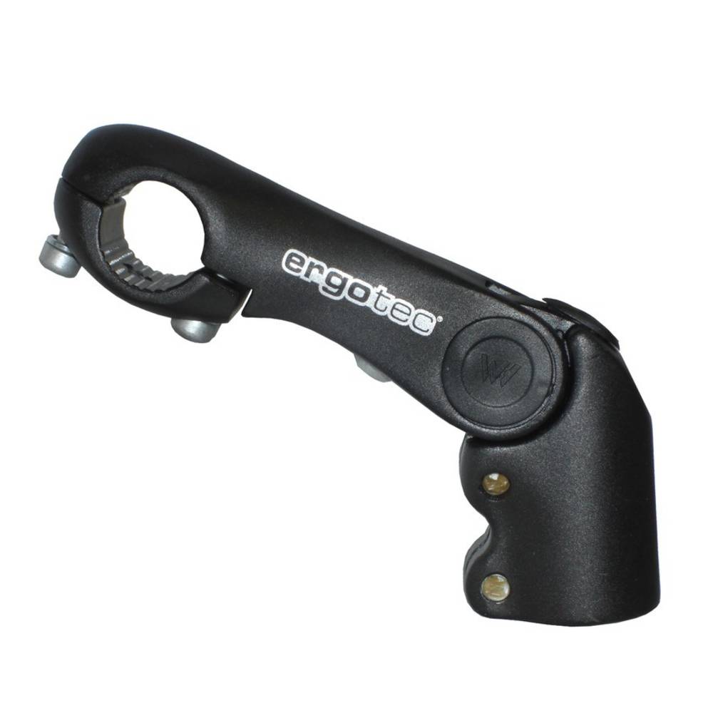 ergotec 40085001 1-1/8" A-Head Vorbau "Kobra Vario", Länge: 110 mm (-10/+60°), Lenker: 25,4 mm, Alu, SL3, schwarz
