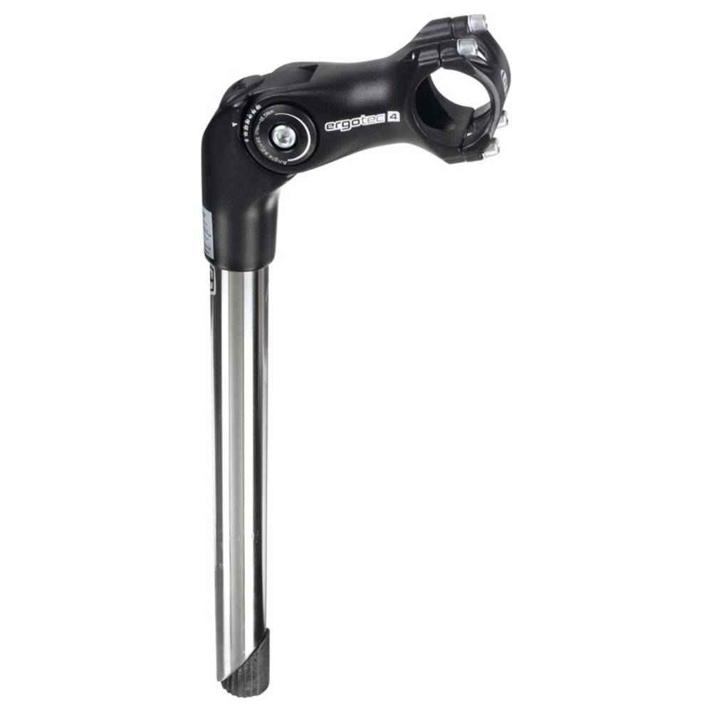 ergotec 33389001 1-1/8" Vorbau "Octopus 2 Tube", Schaft: 300 mm, Länge: 90 mm, Lenker: 31,8 mm, Niro/Alu, SL4, schwarz/silber
