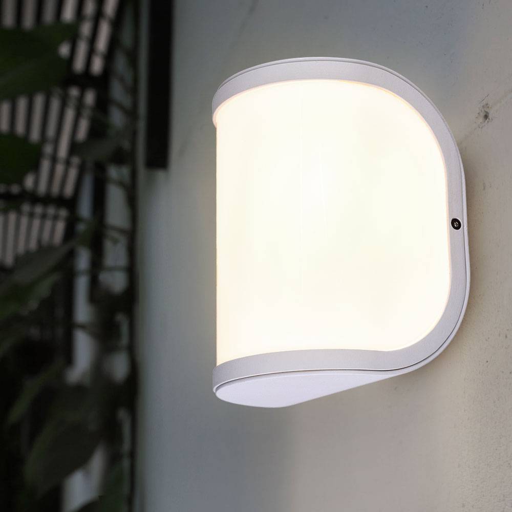Terrassenlampen Außen Wandleuchte Außen E27 Gartenleuchte Wand IP44, Balkon Hauswand weiß opal, 1x E27 Fassung, HxBxÜ 20x14x14,7cm