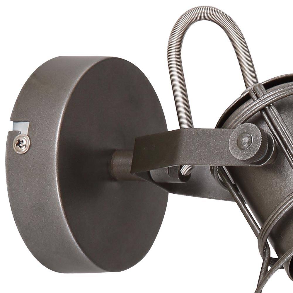 Wand Spot Leuchte Käfig Ess Zimmer Lampe Strahler verstellbar grau