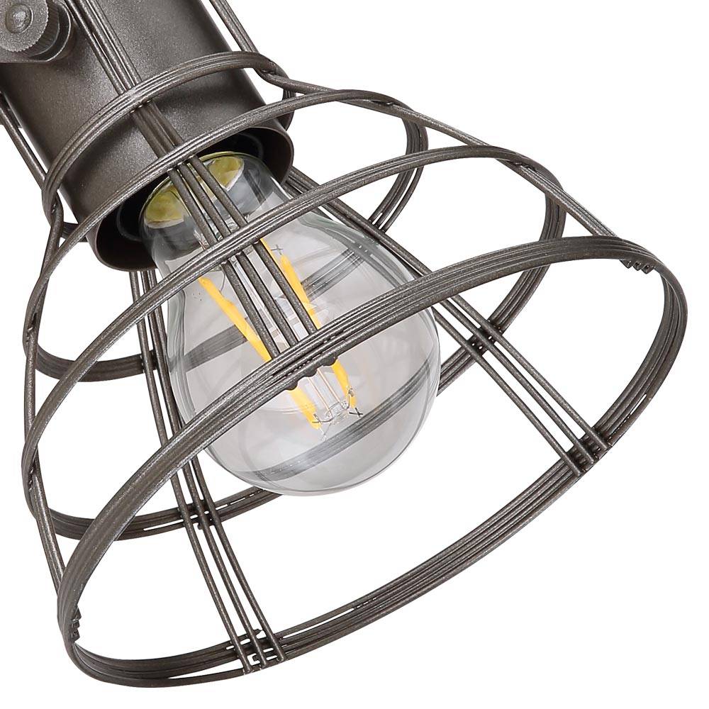 Wand Spot Leuchte Käfig Ess Zimmer Lampe Strahler verstellbar grau