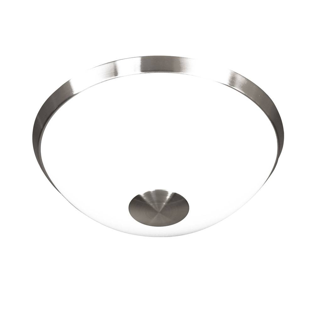 Deckenleuchte Deckenlampe Küchenleuchte LED Flurlampe rund weiß, Kunststoff nickel matt, 16W 1150lm 3000K, DxH 30x14 cm