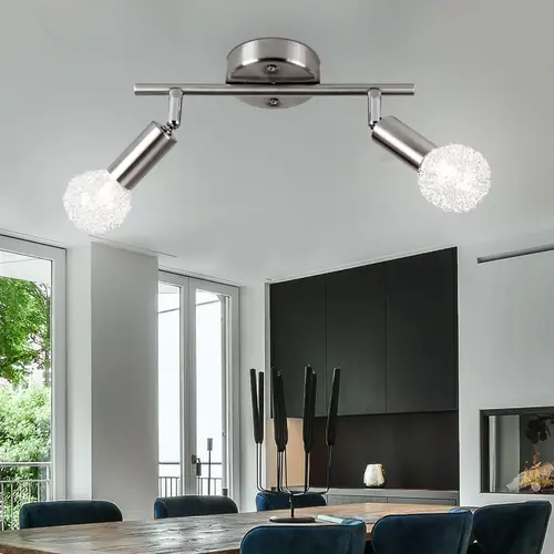 Strahler nickel-matt Drahtgeflecht inkl. 2xE14 28W 230V ELASTICA Strahler nickel-matt Drahtgeflecht inkl. 2xE14 28W 230V ELASTICA