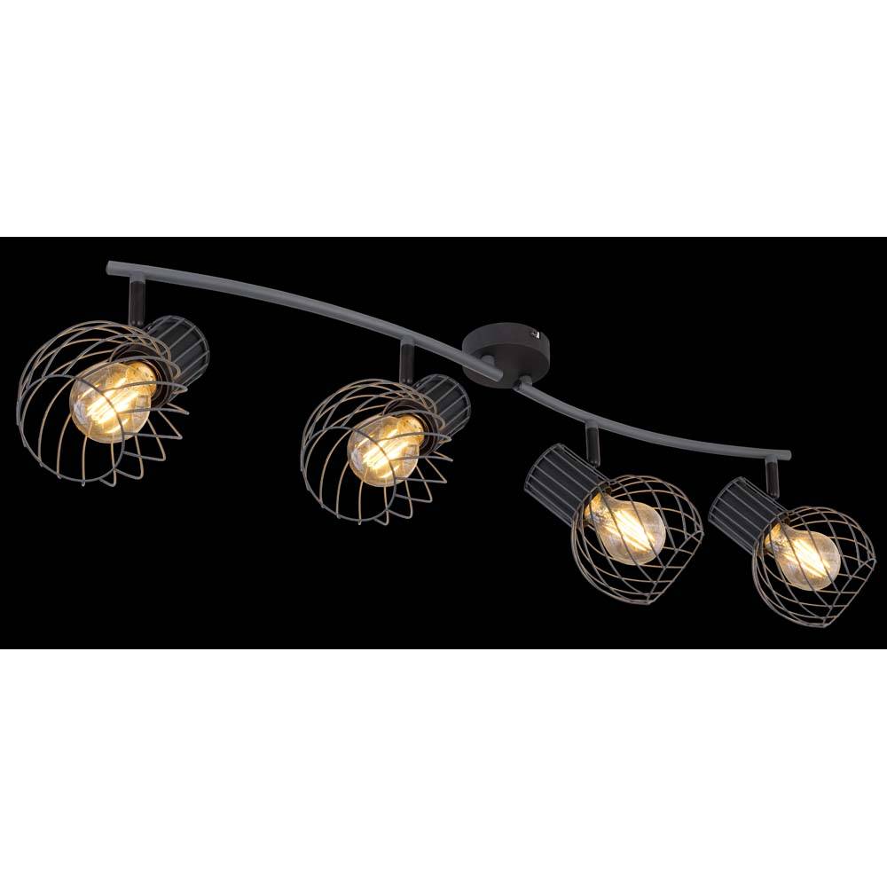 Decken Lampe Leuchte Metall-Käfig 4-Flammig Beleuchtung Strahler Spots beweglich
